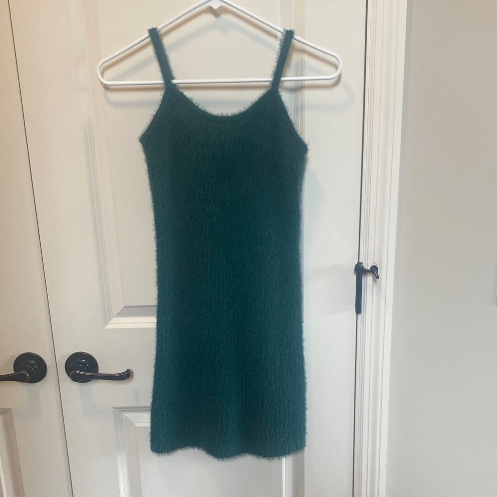 Fuzzy Knit Spaghetti Strap Dress